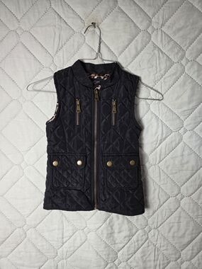 In Girls Black Gold Accent Quilted Jacket Vest
 Size 5